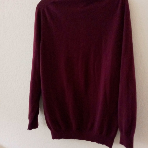 Burgundy Cashmere Mens Sweater by Bullock & Jones Made in Italy - Picture 4 of 5